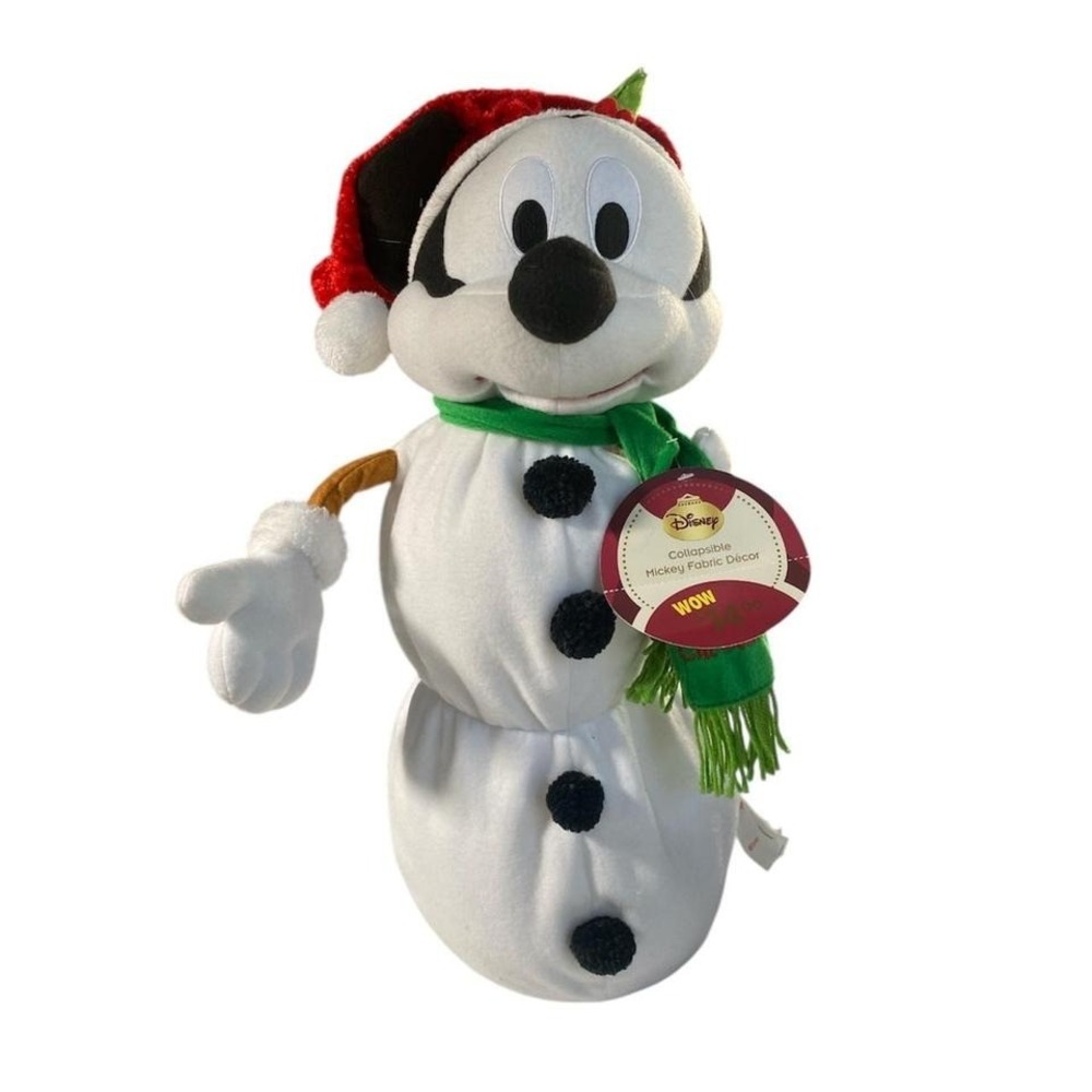 NWT‎ Disney Mickey Mouse Snowman Collapsible Holiday Fabric Décor 24"